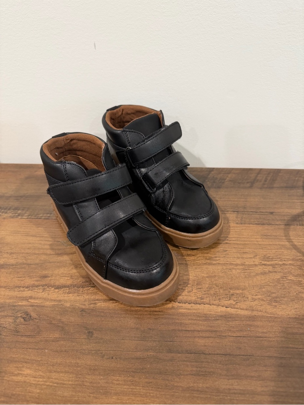 Kids Black High-Top Sneakers with Gum Sole 10T